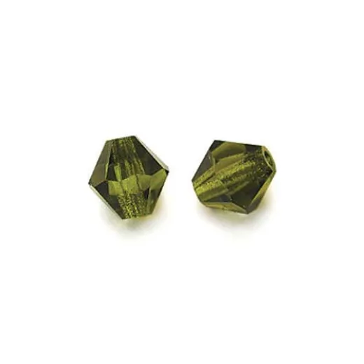 Olivine 4mm Preciosa Bicones, Pack of 48 Olivine 4mm Preciosa Bicones, Pack of 48