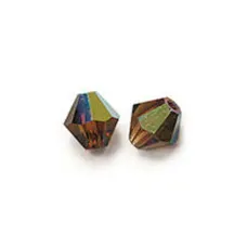 Topaz  Smoke AB, 4mm,  Preciosa Bicones, Pack of 48