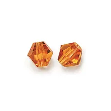 Topaz, 4mm,  Preciosa Bicones, Pack of 48
