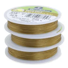 Beadalon JW02NG-0, 7 Strand Wire, Satin Gold Colour, 0.015, 30ft Reel