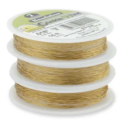 Satin Copper colour Beadalon 7 Strand Crinkle Wire, 0.018" diameter, 15ft reel