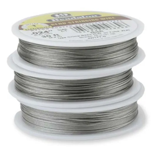 Beadalon JW14T-1 19 Strand Beading Wire, Bright, 0.015", 100ft Reell