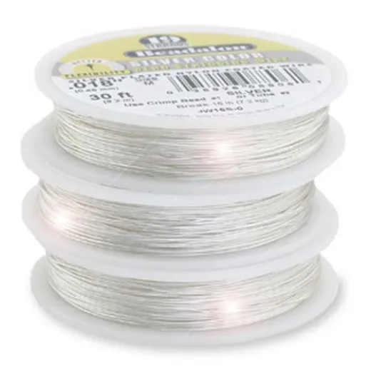 Beadalon JW14S-1 19 Strand Wire, Silver Colour, 0.015", 100ft Reel