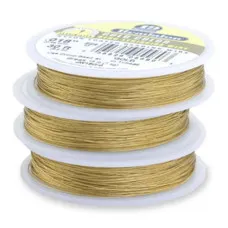 Beadalon JW14G-0 19 Strand Beading Wire, Gold Colour, 0.015", 30ft Reel