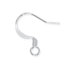 Beadalon 308B-004 Ear Wires, Dapped & Spring, Silver, 24Pack