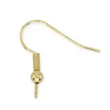 Beadalon 308A-002 Ear Wires, Ball & Spring, Gold, Pack of 12 pcs, 6 pairs.