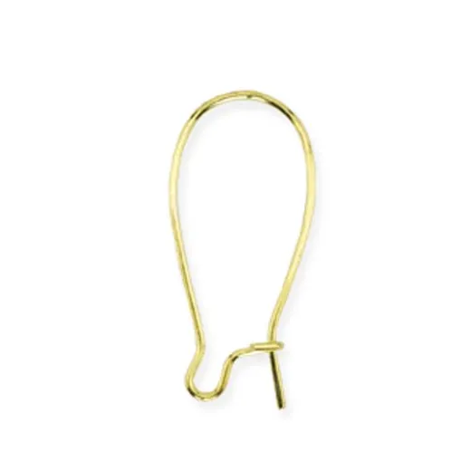 Kidney shape Ear Wires, 25mm, Gold, 12 Pack Kidney shape Ear Wires, 25mm, Gold, 12 Pack