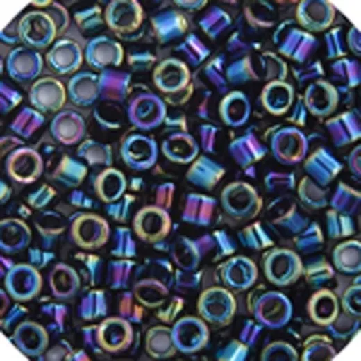 DBS0005 Black AB, Colour code 5 Size 15/0 Miyuki Delica Beads, 50gm bag DBS0005 Black AB, Colour code 5 Size 15/0 Miyuki Delica Beads, 50gm bag