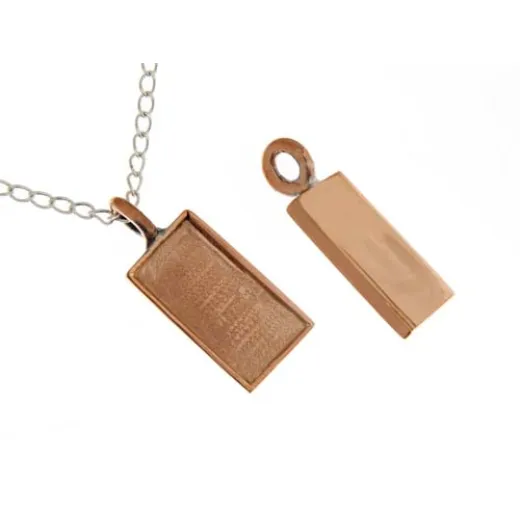 100% Copper Handmade Bezel, Rectangle Pendant, 21 x 11mm 100% Copper Handmade Bezel, Rectangle Pendant, 21 x 11mm