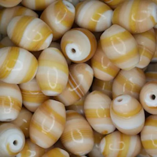 Ceramic Glazed 12x18mm Oval Beads, Tan, Pack of 10 Ceramic Glazed 12x18mm Oval Beads, Tan, Pack of 10