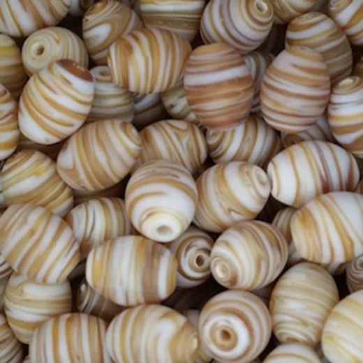 Matte Glass Swirls, 10 x 13mm Oval, Brown, Pack of 10 Matte Glass Swirls, 10 x 13mm Oval, Brown, Pack of 10