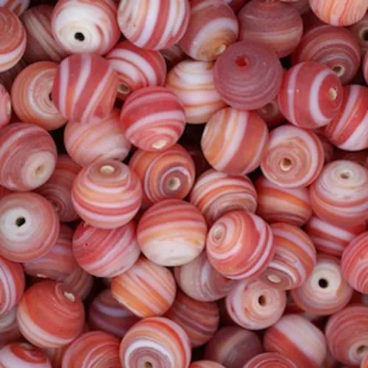 Bulk Bag Matte Glass Swirls, 10mm Round, Red, Approx 250 Grams Bulk Bag Matte Glass Swirls, 10mm Round, Red, Approx 250 Grams