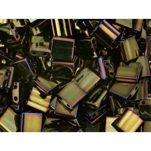 Brown Opaque Iris Metallic Colour 0458 Miyuki Tila Bead 50g bag Brown Opaque Iris Metallic Colour 0458 Miyuki Tila Bead 50g bag