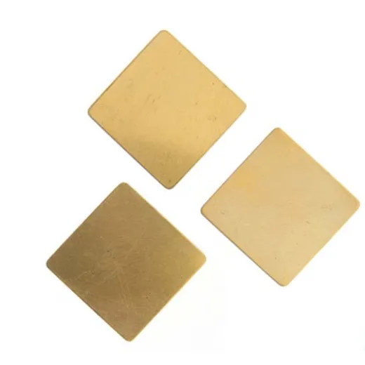 24ga Brass Square, 19mm, Pack of 4 24ga Brass Square, 19mm, Pack of 4