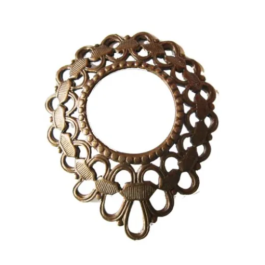 Rustic Sable Brass Chaplet Filigree Open Circle Connector Link Pendant Drop, Kabela Designs, Vintage Style, 47mm x 38mm, 1 piece Rustic Sable Brass Chaplet Filigree Open Circle Connector Link Pendant Drop, Kabela Designs, Vintage Style, 47mm x 38mm, 1 piece