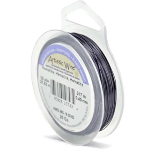 Hematite Silver Plated 26ga Artistic Wire, 30YD (27.4m) Hematite Silver Plated 26ga Artistic Wire, 30YD (27.4m)