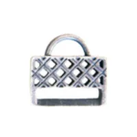 Miyuki-Strap Findings Rect. 19.5x11mm Silver, 2 pieces