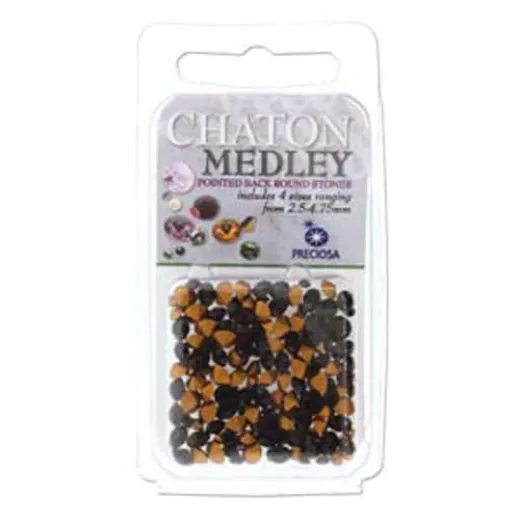Preciosa Chaton Medley, Jet, Approx 5 Grams Preciosa Chaton Medley, Jet, Approx 5 Grams