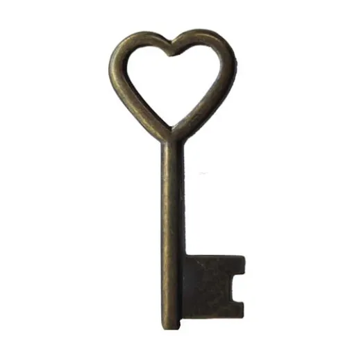 Kabela Open Key, Antique Brass, 14 x 33mm Kabela Open Key, Antique Brass, 14 x 33mm