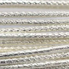 16 Gauge Fleck Pattern German Style Wire, 1M, Silver Plated