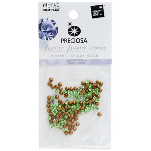 Preciosa Jewelry Stones, Peridot Gold Foiled, Pack of 144 Preciosa Jewelry Stones, Peridot Gold Foiled, Pack of 144