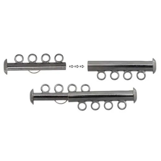 4 Strand Multi Slide Clasp Gunmetal Colour 4 Strand Multi Slide Clasp Gunmetal Colour