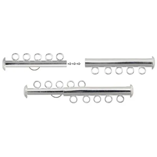 5 Strand Multi Slide Clasp Silver Colour 5 Strand Multi Slide Clasp Silver Colour