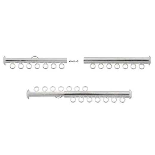 7 Strand Multi Slide Clasp Silver Colour 7 Strand Multi Slide Clasp Silver Colour