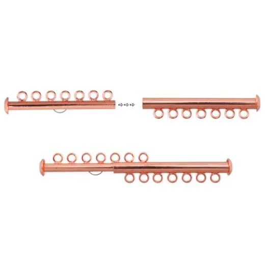 7 Strand Multi Slide Clasp Copper Colour 7 Strand Multi Slide Clasp Copper Colour