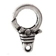12mm Antique Silver Fancy Lobster Clasps, Pack of 6