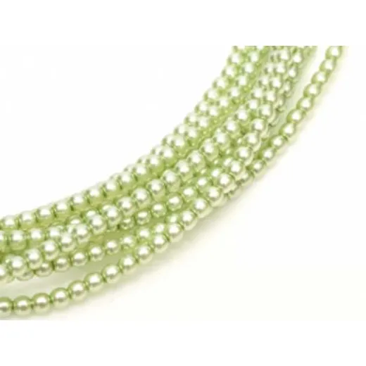 Creme Mint Shiny 2mm Glass Pearls, Approx 150 Beads Creme Mint Shiny 2mm Glass Pearls, Approx 150 Beads