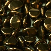 Jet Bronze 5x3mm Pinch Beads, Approx 10gms