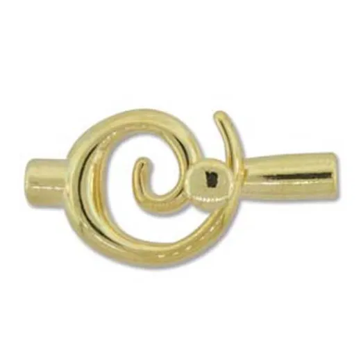 Small Glue In Toggle Swirl, Gold, 3.2mm I.D Small Glue In Toggle Swirl, Gold, 3.2mm I.D