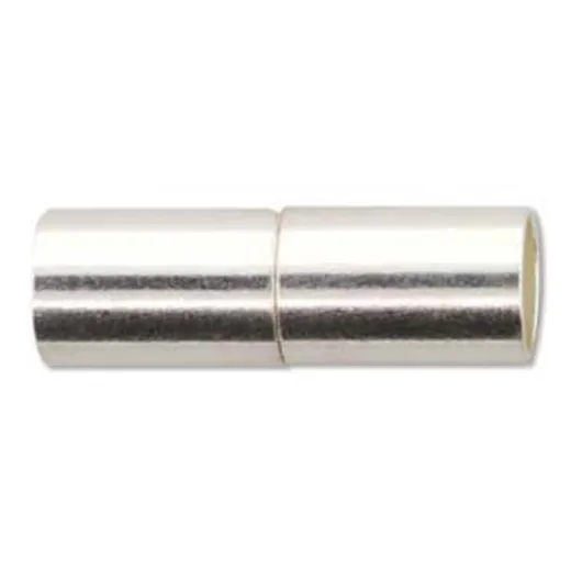 22.5mm Glue-in Magnetic Tube Clasp, 6.2mm I.D, Silver, Pack of 2 22.5mm Glue-in Magnetic Tube Clasp, 6.2mm I.D, Silver, Pack of 2