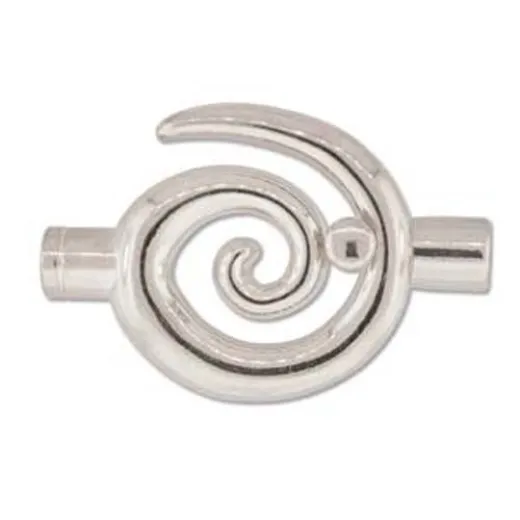 Large Glue In Toggle Swirl, Silver, 6.2mm I.D Large Glue In Toggle Swirl, Silver, 6.2mm I.D