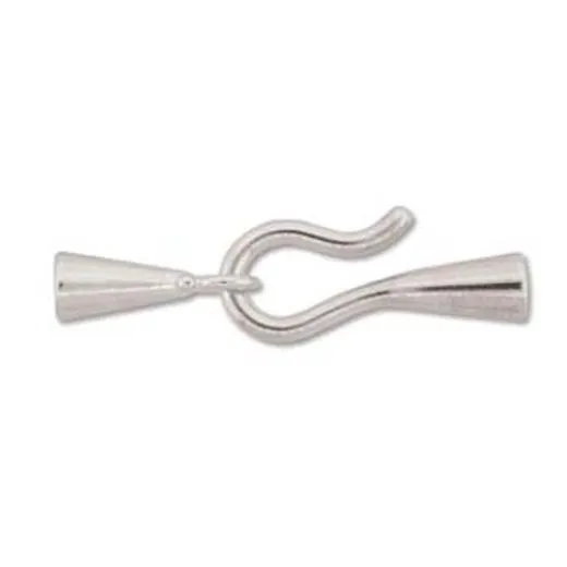 Medium Hook & Eye Clasp, I.D 3.2mm, Pack of 2 sets.