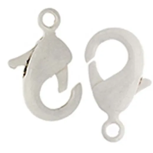9.5mm White Lobster Clasps, Pack of 4 9.5mm White Lobster Clasps, Pack of 4