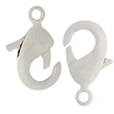 12.5mm White Lobster Clasps, Pack of 4