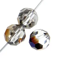 8mm round Zarite Half Coated Preciosa Crystals, 5" Strand 