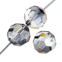 6mm Round Valentinite Preciosa Crystals on 5" Strand, 21 pieces