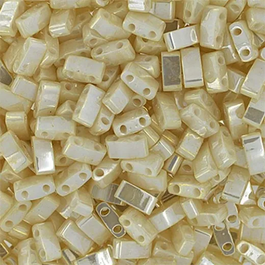 Ivory Pearl Opaque Ceylon Half Tila Beads, colour 0592, 5.2gm approx. Ivory Pearl Opaque Ceylon Half Tila Beads, colour 0592, 5.2gm approx.