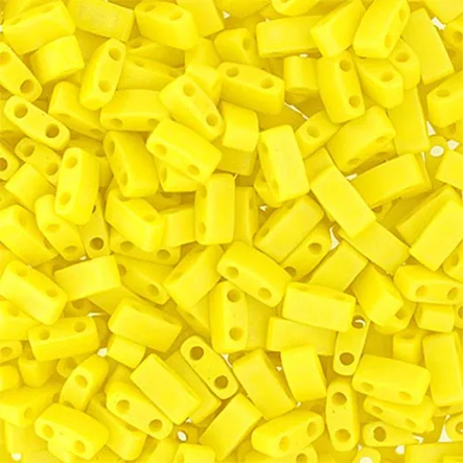 Lemon Yellow Opaque AB Matte Half Tila Beads, colour 0404FR, 5.2gm approx. Lemon Yellow Opaque AB Matte Half Tila Beads, colour 0404FR, 5.2gm approx.