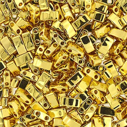 Gold Opaque Miyuki Half Tila Beads, colour 0191, 50gm bag Gold Opaque Miyuki Half Tila Beads, colour 0191, 50gm bag