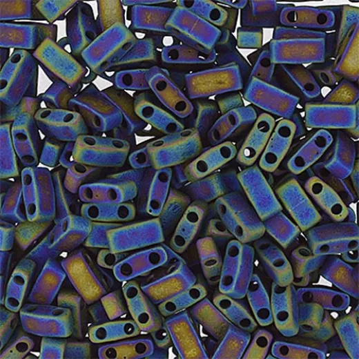 Black Opaque AB Matte Half Tila Beads, colour 0401FR, 5.2gm approx Black Opaque AB Matte Half Tila Beads, colour 0401FR, 5.2gm approx
