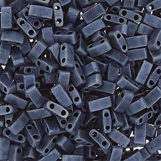 Gunmetal Opaque Matte Half Tila Beads, colour 2001, 5.2gm approx. Gunmetal Opaque Matte Half Tila Beads, colour 2001, 5.2gm approx.