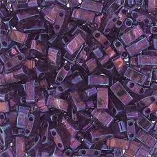 Light Amethyst Transparent Gold Luster Half Tila Beads, colour 0316, 5.2gm appro...