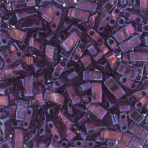 Light Amethyst Transparent Gold Luster Half Tila Beads, colour 0316, 5.2gm approx. Light Amethyst Transparent Gold Luster Half Tila Beads, colour 0316, 5.2gm approx.