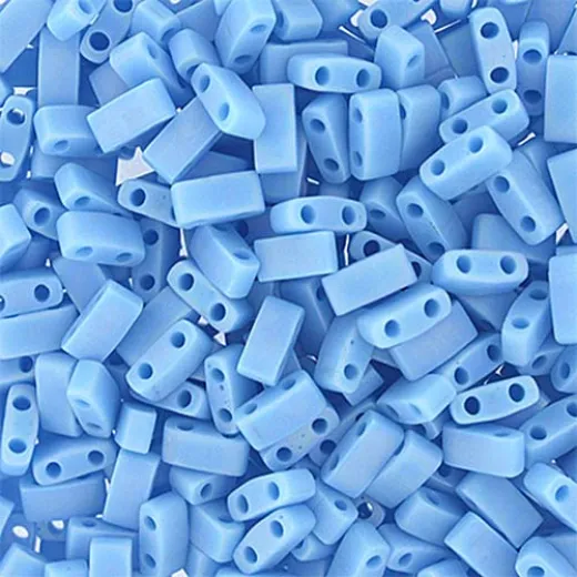 Light Blue Opaque AB Matte Half Tila Beads, colour 0413FR, 5.2gm approx. Light Blue Opaque AB Matte Half Tila Beads, colour 0413FR, 5.2gm approx.