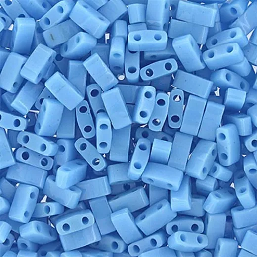 Turquoise Blue Opaque Half Tila Beads, colour 0413, 5.2gm approx. Turquoise Blue Opaque Half Tila Beads, colour 0413, 5.2gm approx.