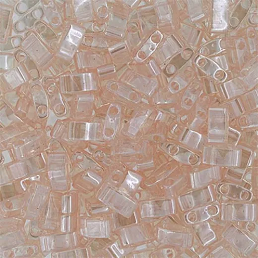 Light Rosaline Transparent Half Tila Beads, colour 0365, 5.2gm approx. Light Rosaline Transparent Half Tila Beads, colour 0365, 5.2gm approx.